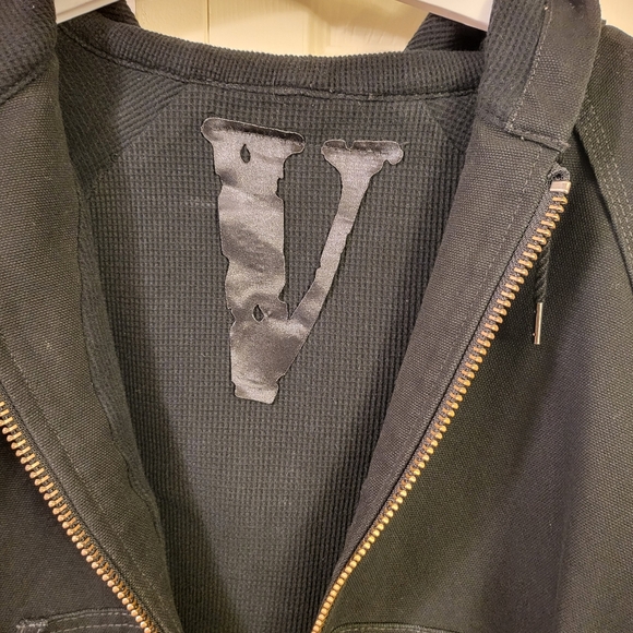 VLONE Black Canvas Hoodie Jacket, Size S - Picture 8 of 14